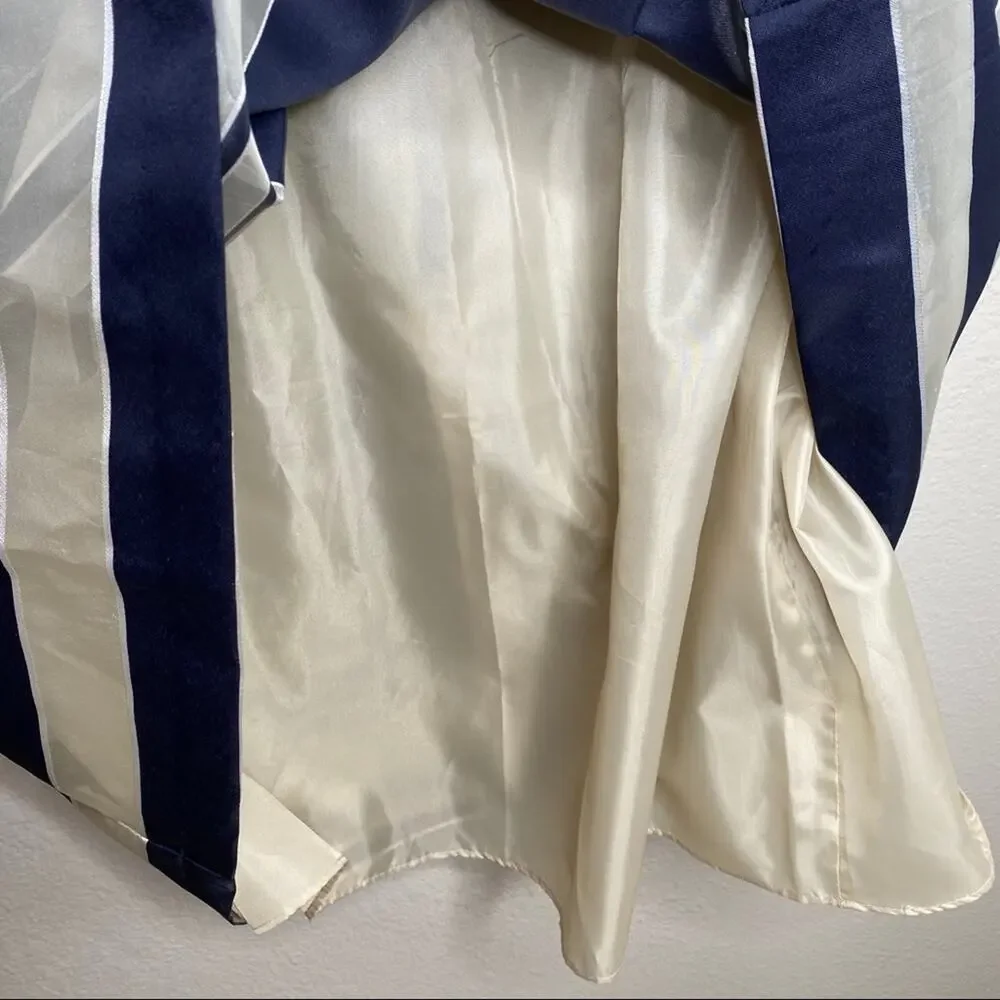 Taylor Blue Tan Striped Sleeveless Fit & Flare Dress Size 10